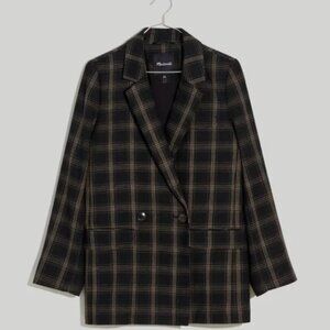 Madewell The Caldwell Double-Breasted Blazer in Seaton Plaid | Size Small